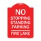 Signmission No Stopping Standing Parking-Fire Lane, Red & White Aluminum Sign, 18" x 24", RW-1824-23571 A-DES-RW-1824-23571 - alternate 1
